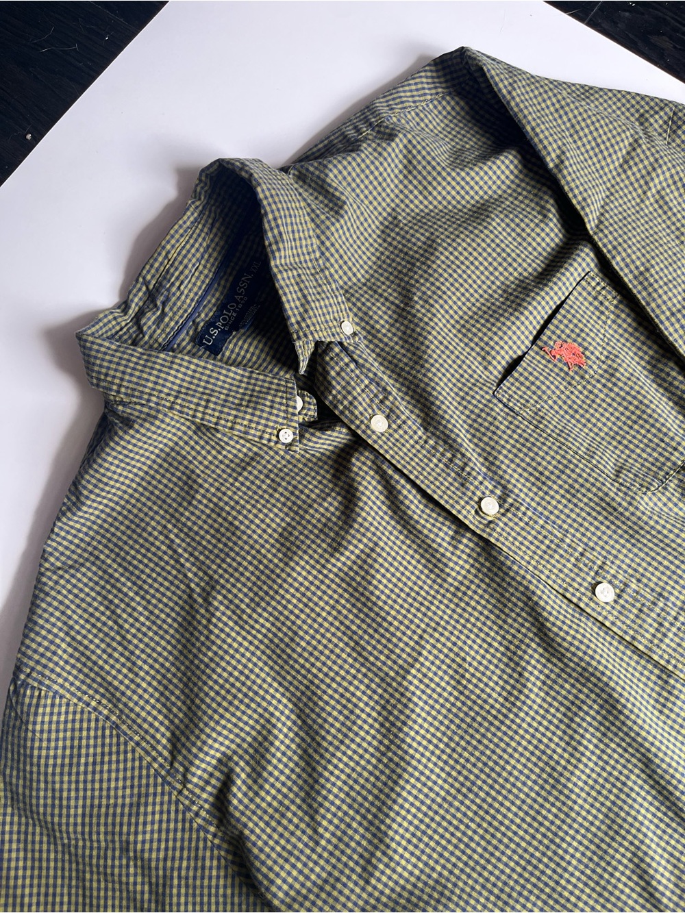 U.S. Polo Assn. Men’s Green and Blue Gingham Button-Down Shirt